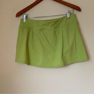 Lands End  Mini  Skirt Stretch Tennis Preppy Active Lime Green Size 10